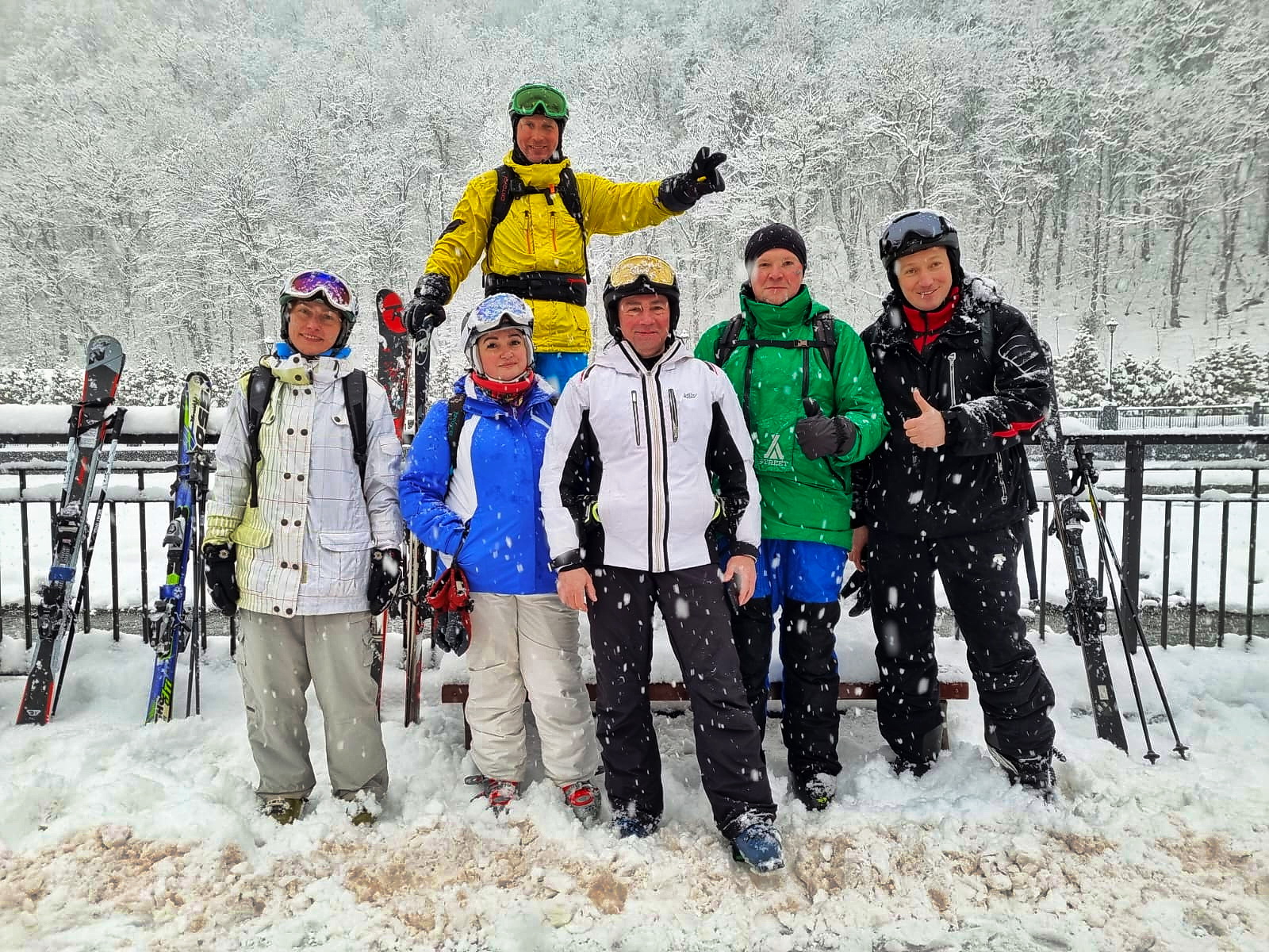 группа обучения на горных лыжах